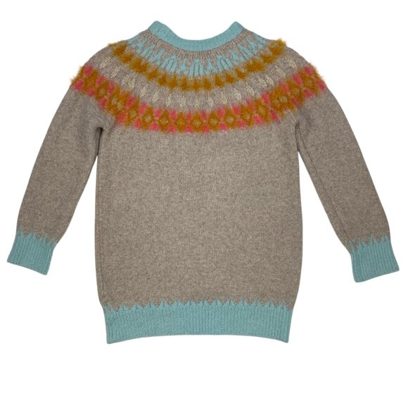 Anthropologie Sleeping On Snow Fair Isle Tunic Sweater XS Wool Blend Crew Winter - Picture 11 of 12